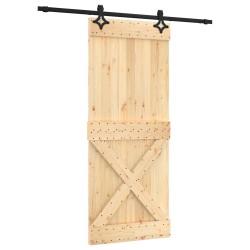 Porte coulissante Naturel et noir 85 x 210 cm 626140626140