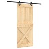 Porte coulissante Naturel et noir 85 x 210 cm 626140626140