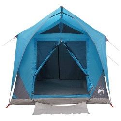 Tente tunnel avec toit Bleu 8 personnes Polyester et Acier 626145626145