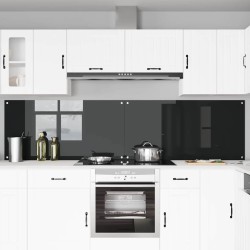 Crédence de cuisine 2 pcs Noir 120 x 60 cm verre trempé 626147626147