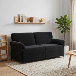 Sofa 3 places Noir 198 x 83 x 95 cm Velours 626148626148