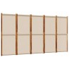 Cloison de séparation 5 panneaux taupe 350x180 cm 626150626150