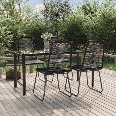 Ensemble à manger de jardin 5 pcs Noir  626153626153