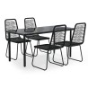 Ensemble à manger de jardin 5 pcs Noir  626153626153
