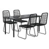 Ensemble à manger de jardin 5 pcs Noir  626153626153