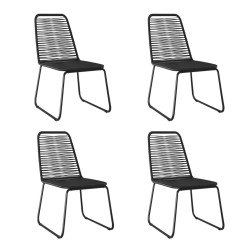 Ensemble à manger de jardin 5 pcs Noir  626153626153