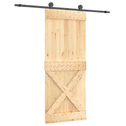 Porte coulissante Naturel et noir 85 x 210 cm 626162626162