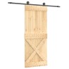 Porte coulissante Naturel et noir 85 x 210 cm 626162626162