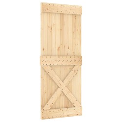 Porte coulissante Naturel et noir 85 x 210 cm 626162626162