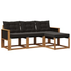 Ensemble de canapés d'extérieur 4 pcs Naturel et noir 626164626164