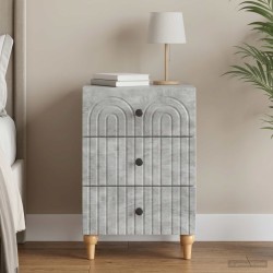 Cabinet de chevet avec tiroir Gris béton 43 x 41 x 66,5 cm 626174626174