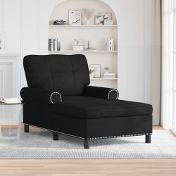 Chaise longue avec coussin Noir 91 x 157 x 91 cm tissu 626180626180