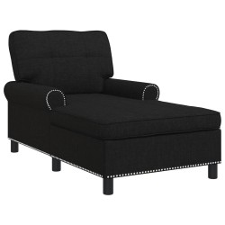 Chaise longue avec coussin Noir 91 x 157 x 91 cm tissu 626180626180