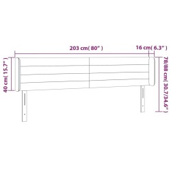 Tête de lit à LED Noir 203x16x78/88 cm Tissu 626183626183