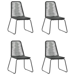 Ensemble à manger de jardin 5pcs PVC résine tressée noir marron 626185626185