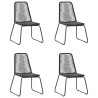 Ensemble à manger de jardin 5pcs PVC résine tressée noir marron 626185626185