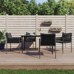 Ensemble à manger de jardin 5 pcs coussins résine tressée acier 626186626186