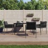 Ensemble à manger de jardin 5 pcs coussins résine tressée acier 626186626186