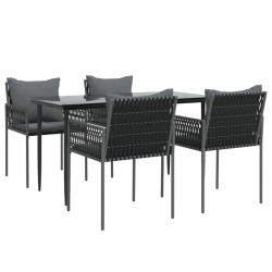 Ensemble à manger de jardin 5 pcs coussins résine tressée acier 626186626186