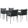 Ensemble à manger de jardin 5 pcs coussins résine tressée acier 626186626186