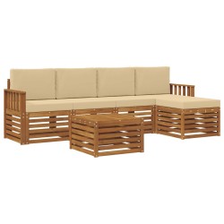 Ensemble de canapés d'extérieur 6 pcs Naturel et Beige 626203626203