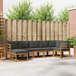 Ensemble de canapés d'extérieur 7 pcs Naturel et Anthracite 626204626204