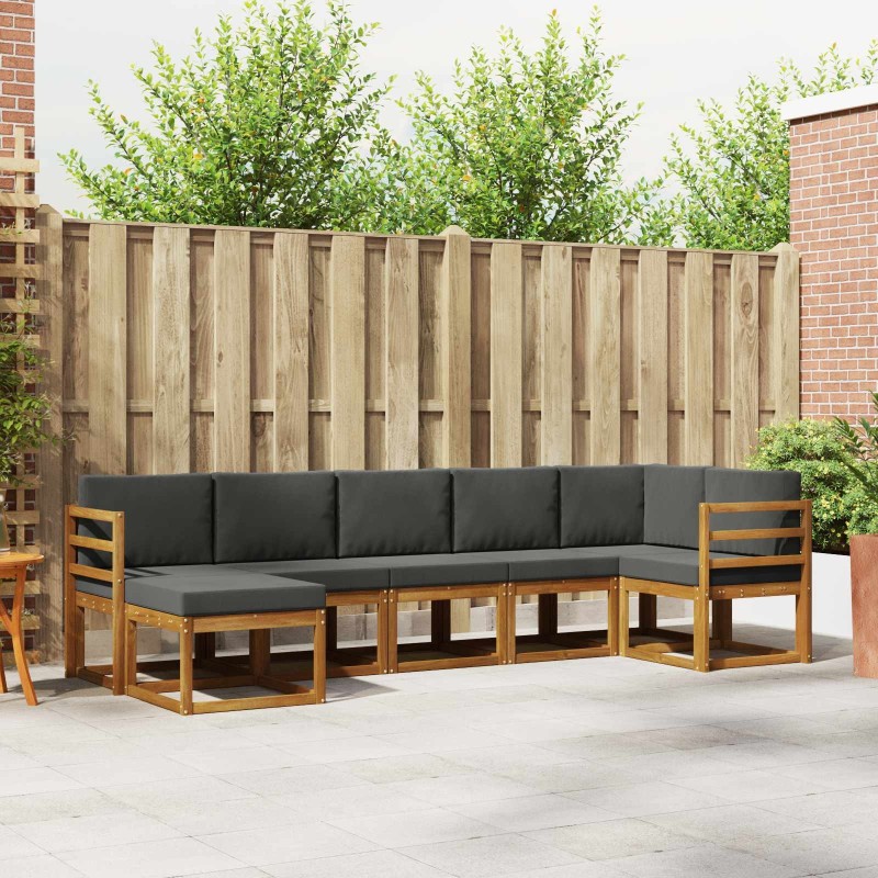 Ensemble de canapés d'extérieur 7 pcs Naturel et Anthracite 626204626204
