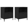 Cabinet de chevet 2 pcs Noir 49 x 36 x 61 cm Bois d'ingénierie 626207626207