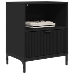Cabinet de chevet 2 pcs Noir 49 x 36 x 61 cm Bois d'ingénierie 626207626207