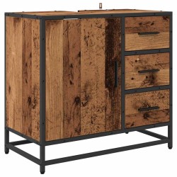 Cabinet de salle de bain avec porte Bois Ancien 65 x 33 x 60 cm 626208626208
