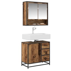 Cabinet de salle de bain avec porte Bois Ancien 65 x 33 x 60 cm 626208626208