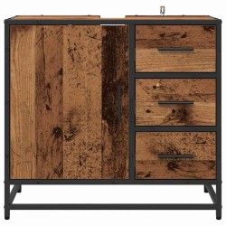 Cabinet de salle de bain avec porte Bois Ancien 65 x 33 x 60 cm 626208626208