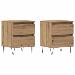 Cabinet de chevet 2 pc chêne artisanal 40 x 35 x 50 cm 626211626211