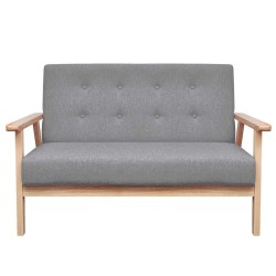 Ensemble de canapés 2 pcs Tissu Gris clair 626213626213