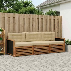 Ensemble de canapés d'extérieur 3 pcs Naturel et Beige 626221626221