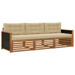 Ensemble de canapés d'extérieur 3 pcs Naturel et Beige 626221626221