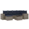 Ensemble de canapé de jardin 7 pcs avec coussins gris résine tressée 626223626223