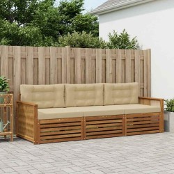Ensemble de canapés d'extérieur 3 pcs Naturel et Beige 626226626226