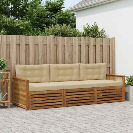 Ensemble de canapés d'extérieur 3 pcs Naturel et Beige 626226626226