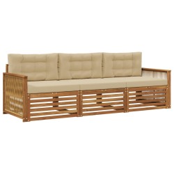 Ensemble de canapés d'extérieur 3 pcs Naturel et Beige 626226626226