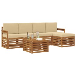 Ensemble de canapés d'extérieur 6 pcs Naturel et Beige 626228626228