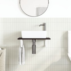 Étagère de vasque murale acier et bois de chêne massif 626229626229