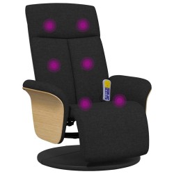 Fauteuil inclinable de massage avec repose-pieds noir tissu 626231626231