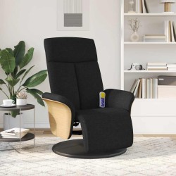 Fauteuil inclinable de massage avec repose-pieds noir tissu 626231626231