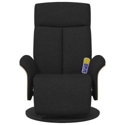 Fauteuil inclinable de massage avec repose-pieds noir tissu 626231626231