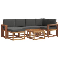 Ensemble de canapés d'extérieur 7 pcs Naturel et Anthracite 626233626233