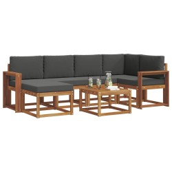 Ensemble de canapés d'extérieur 7 pcs Naturel et Anthracite 626233626233