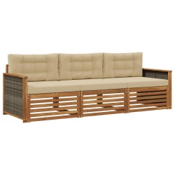 Ensemble de canapés d'extérieur 3 pcs Naturel et Beige 626234626234