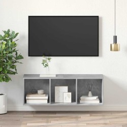 Meuble TV mural Gris béton 37x37x107 cm Bois d’ingénierie 626237626237