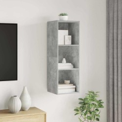 Meuble TV mural Gris béton 37x37x107 cm Bois d’ingénierie 626237626237